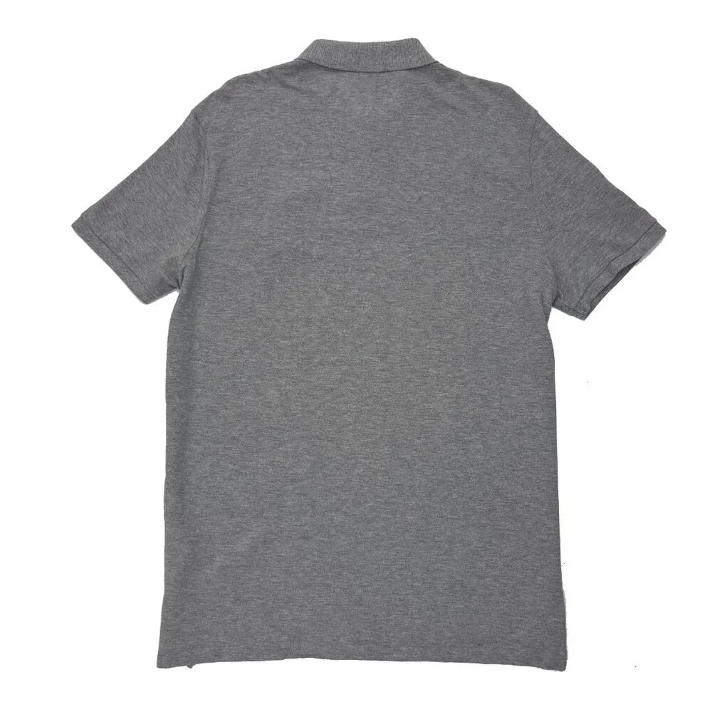 Ralph Lauren Big Pony Mesh Polo Custom Slim Fit Shirt Gray Mens XL X-Large
